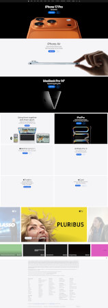 Full page render of the Apple website at 2048px thanks to ApiFlash screenshot API.