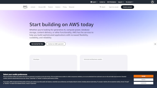 Url to image conversion of the AWS website.