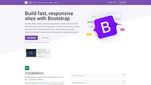 Screenshot capture of the Bootstrap website with our screenshot API.