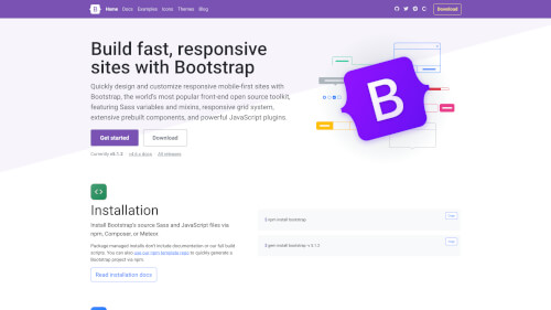 Screenshot of the Bootstrap website without ads thanks to our easy to use API.
