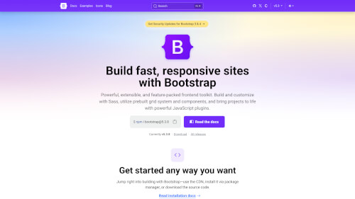 Screenshot of the Bootstrap website without ads thanks to our easy to use API.